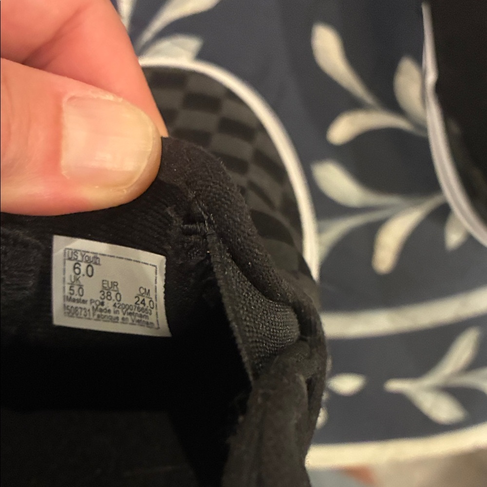 Vans Boys Black and Gray Checkered Slip-On Sneakers - Picture 5 of 5